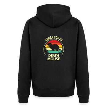 Opossum - Unisex Premium Bio Zip Hoodie - Schwarz - Hinten - Nico (187cm)