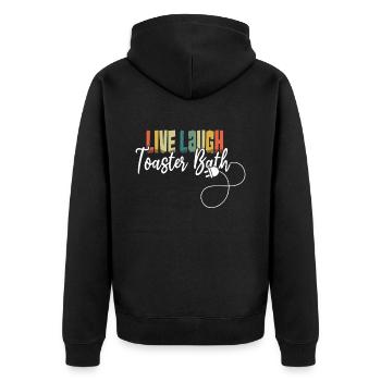 Live Lachen Toaster Bad Meme Lustig Retro - Unisex Premium Bio Zip Hoodie - Schwarz - Hinten - Nico (187cm)