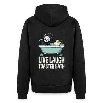 Live Laugh Grille-pain Bain Meme Drôle - Veste à capuche bio Premium Unisexe - noir - Dos - Nico (187cm)