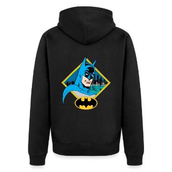 DC Comics Originals Batman Portrait Et Logo - Veste à capuche bio Premium Unisexe - noir - Dos - Nico (187cm)