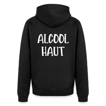 alcool haut - Veste à capuche bio Premium Unisexe - noir - Dos - Nico (187cm)