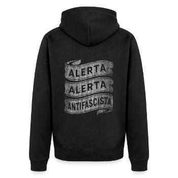 ALERTA ALERTA ANTIFASCISTES ANTIFASCISTES - Veste à capuche bio Premium Unisexe - noir - Dos - Nico (187cm)