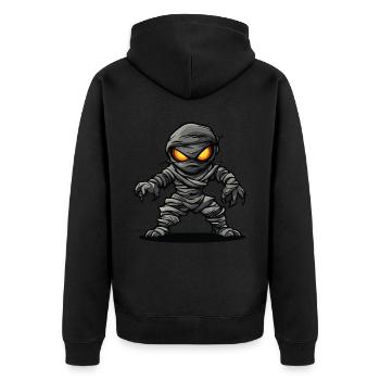 Mumie Halloween Comic - Unisex Premium Bio Zip Hoodie - Schwarz - Hinten - Nico (187cm)
