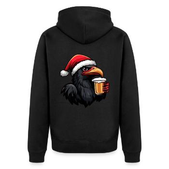 Harpie oiseau Noël bière drôle - Veste à capuche bio Premium Unisexe - noir - Dos - Nico (187cm)