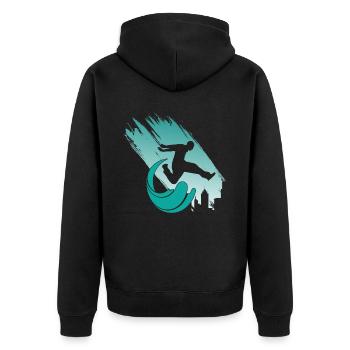 parkour parkour-jump traceur flip out freeruning - Unisex Premium Organic Zip Hoodie - black - Back - Nico (187cm)