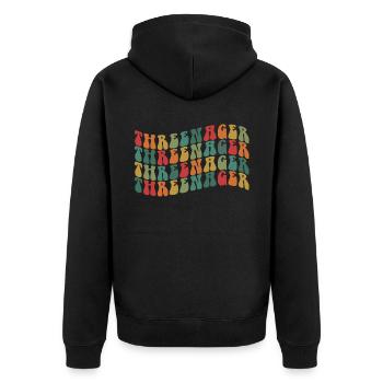 3 ans Threenager Garçons Filles 3ème anniversaire - Veste à capuche bio Premium Unisexe - noir - Dos - Nico (187cm)