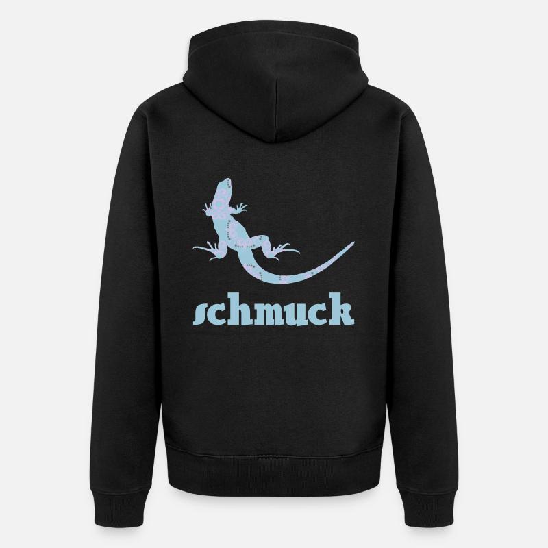 eidechse schmuck musterung - Unisex Premium Bio Zip Hoodie - Schwarz