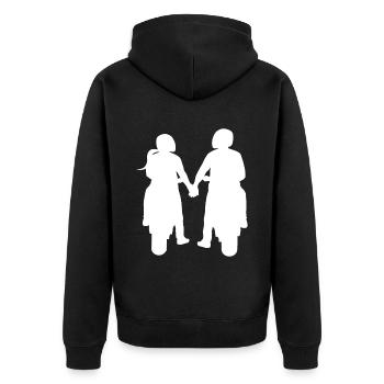 Bikercouple Couples Moto Motard Couple - Veste à capuche bio Premium Unisexe - noir - Dos - Nico (187cm)