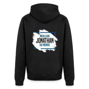 Jonathan - Veste à capuche bio Premium Unisexe - noir - Dos - Nico (187cm)
