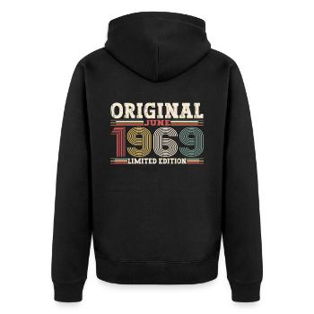 Original Juin 1969 Millésime 1969 Anniversaire 1969 - Veste à capuche bio Premium Unisexe - noir - Dos - Nico (187cm)