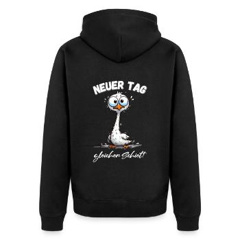 Hamburg Schiet Hamburger Nordsee Seagull Funny - Unisex Premium Organic Zip Hoodie - black - Back - Nico (187cm)