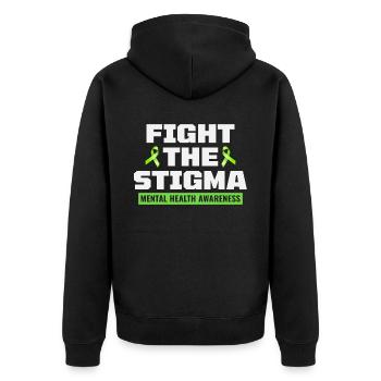 Mental Health Awareness - Unisex Premium Organic Zip Hoodie - black - Back - Nico (187cm)
