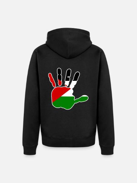Free palestine - Premium økologisk unisex-hættejakke - sort
