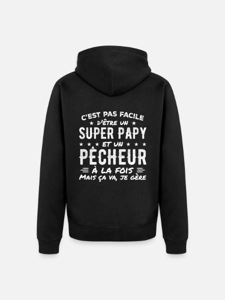 Super-Opa und Fischer-Geschenk - Unisex Premium Bio Zip Hoodie - Schwarz