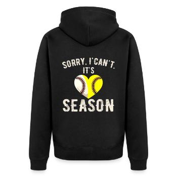 Sorry I Can't Its Baseball Season - Veste à capuche bio Premium Unisexe - noir - Dos - Nico (187cm)