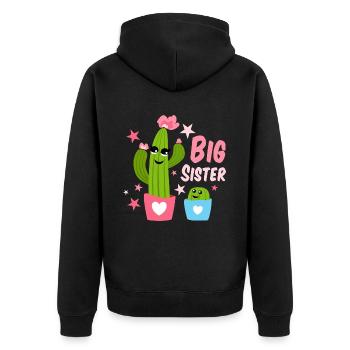 Big Sister Cactus Design - Veste à capuche bio Premium Unisexe - noir - Dos - Nico (187cm)