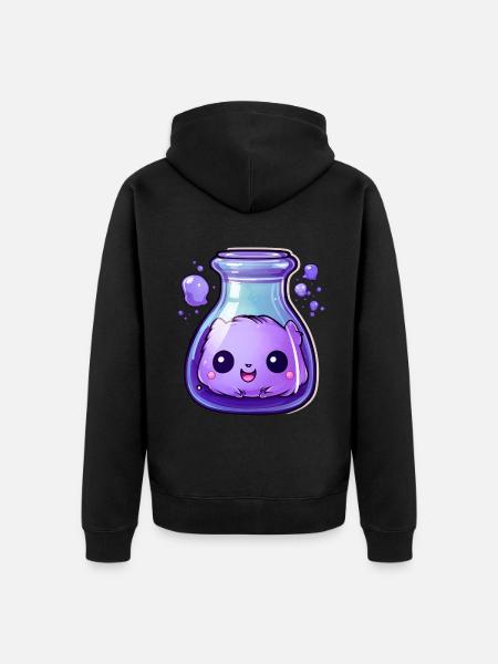 Cute Kawaii Potion - Unisex Premium Organic Zip Hoodie - black