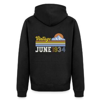 Original Juin 1934 Millésime 1934 Anniversaire 1934 - Veste à capuche bio Premium Unisexe - noir - Dos - Nico (187cm)
