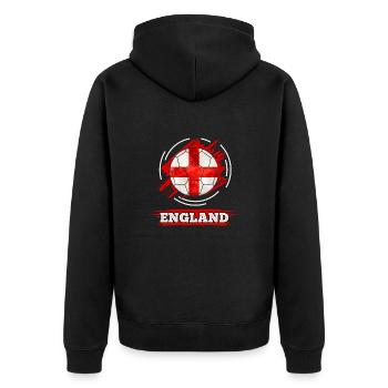 Drapeau du pays de football de l'Angleterre - Veste à capuche bio Premium Unisexe - noir - Dos - Nico (187cm)