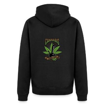 Herbe médicale au cannabis IV - Veste à capuche bio Premium Unisexe - noir - Dos - Nico (187cm)