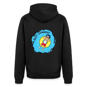 Bonjour l'été et le soleil - Veste à capuche bio Premium Unisexe - noir - Dos - Nico (187cm)
