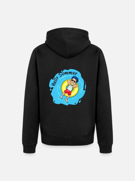 Hello summer and sun - Unisex Premium Organic Zip Hoodie - black