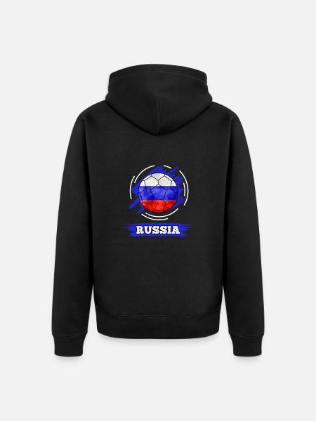 Soccer country flag Russia - Unisex Premium Organic Zip Hoodie - black