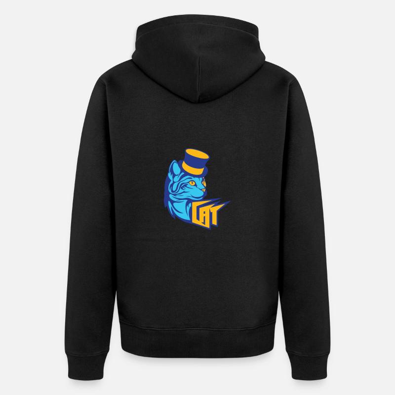 Chat bleu / chat bleu - Veste à capuche bio Premium Unisexe - noir