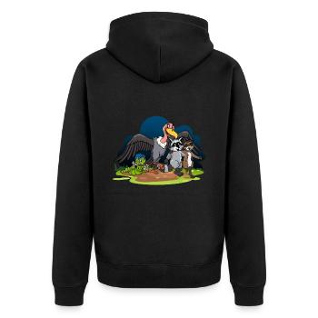 Stolzer Katzen Papa - Unisex Premium Bio Zip Hoodie - Schwarz - Hinten - Nico (187cm)