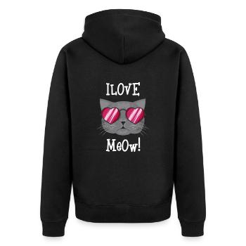 J'aime les chatons - Veste à capuche bio Premium Unisexe - noir - Dos - Nico (187cm)