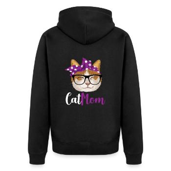 Maman de chat / maman de chats - Veste à capuche bio Premium Unisexe - noir - Dos - Nico (187cm)