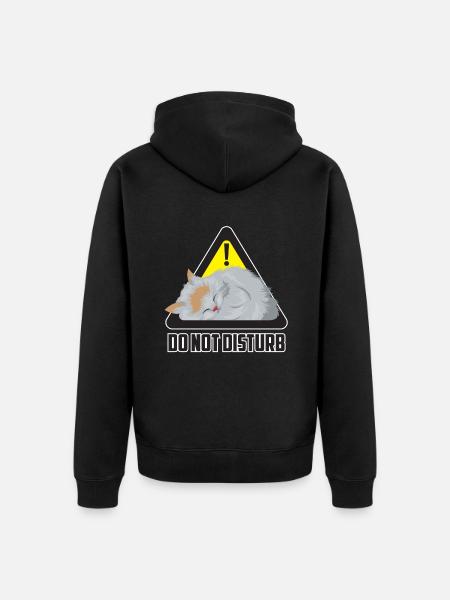 Do not disturb cat / cat - Unisex Premium Organic Zip Hoodie - black