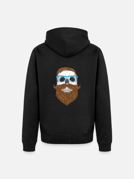 Hipster crâne - Veste à capuche bio Premium Unisexe - noir