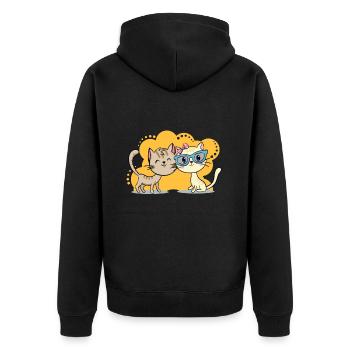 Amour de chat - Veste à capuche bio Premium Unisexe - noir - Dos - Nico (187cm)