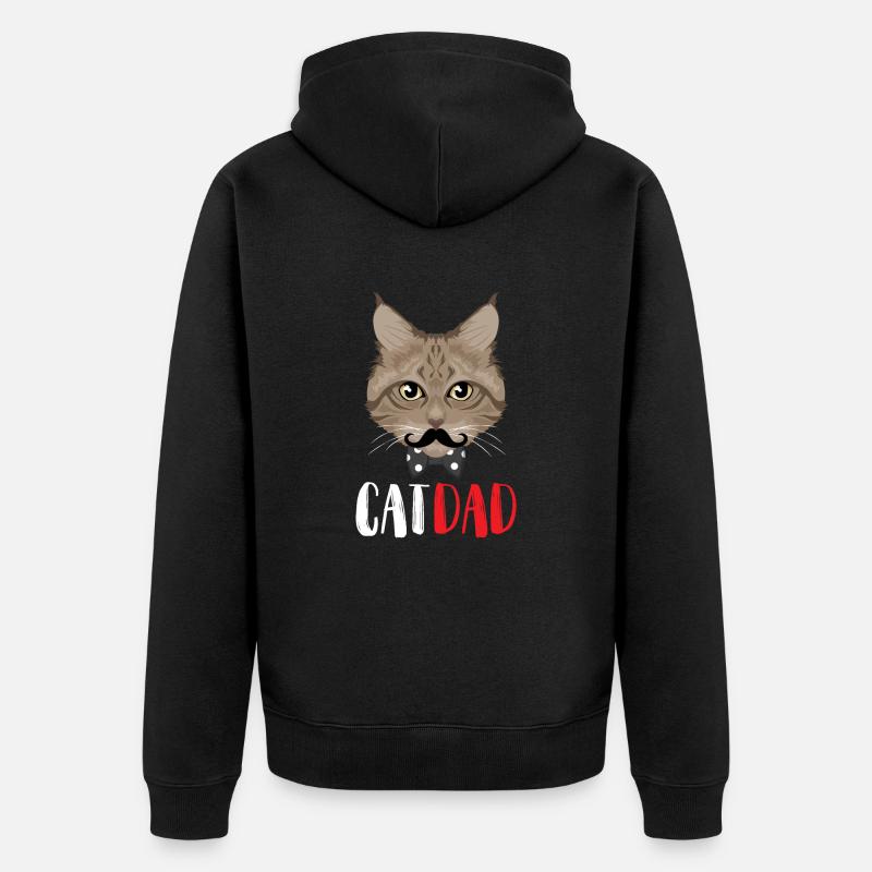 Stolzer Katzen Papa - Unisex Premium Bio Zip Hoodie - Schwarz