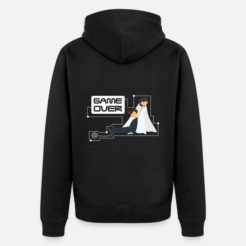Junggesellenabschied Bachelor Game Over - Unisex Premium Bio Zip Hoodie - Schwarz