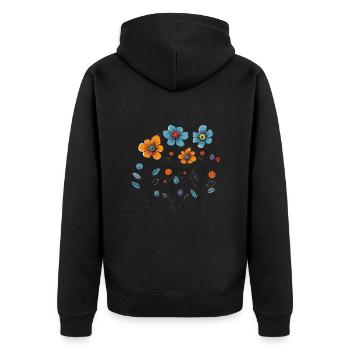 Mélange de fleurs - Veste à capuche bio Premium Unisexe - noir - Dos - Nico (187cm)