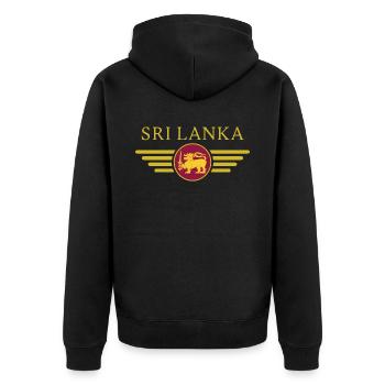 J’aime le Sri Lanka, T-shirt design de style élégance - Veste à capuche bio Premium Unisexe - noir - Dos - Nico (187cm)