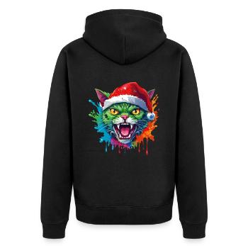 13 gouttes de couleur du Père Noël chat zombie - Veste à capuche bio Premium Unisexe - noir - Dos - Nico (187cm)