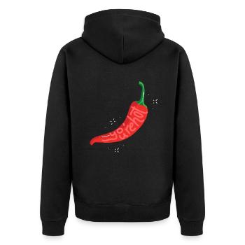 Tu as chaud - Veste à capuche bio Premium Unisexe - noir - Dos - Nico (187cm)