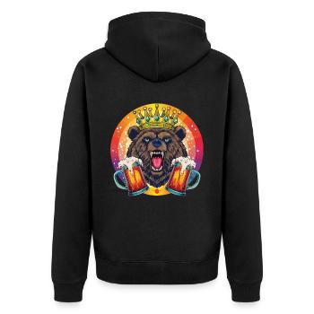 12 Bär mit zwei Maß Bier Bierkrüge Maßkrüge Prost - Unisex Premium Bio Zip Hoodie - Schwarz - Hinten - Nico (187cm)