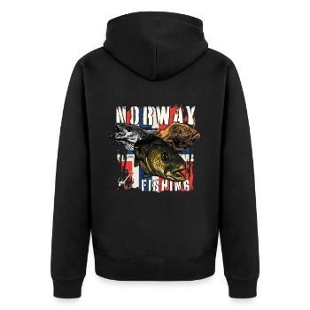 NORVÈGE Pêche - Veste à capuche bio Premium Unisexe - noir - Dos - Nico (187cm)