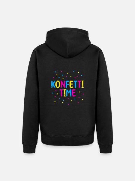 Confetti time - Unisex Premium Organic Zip Hoodie - black