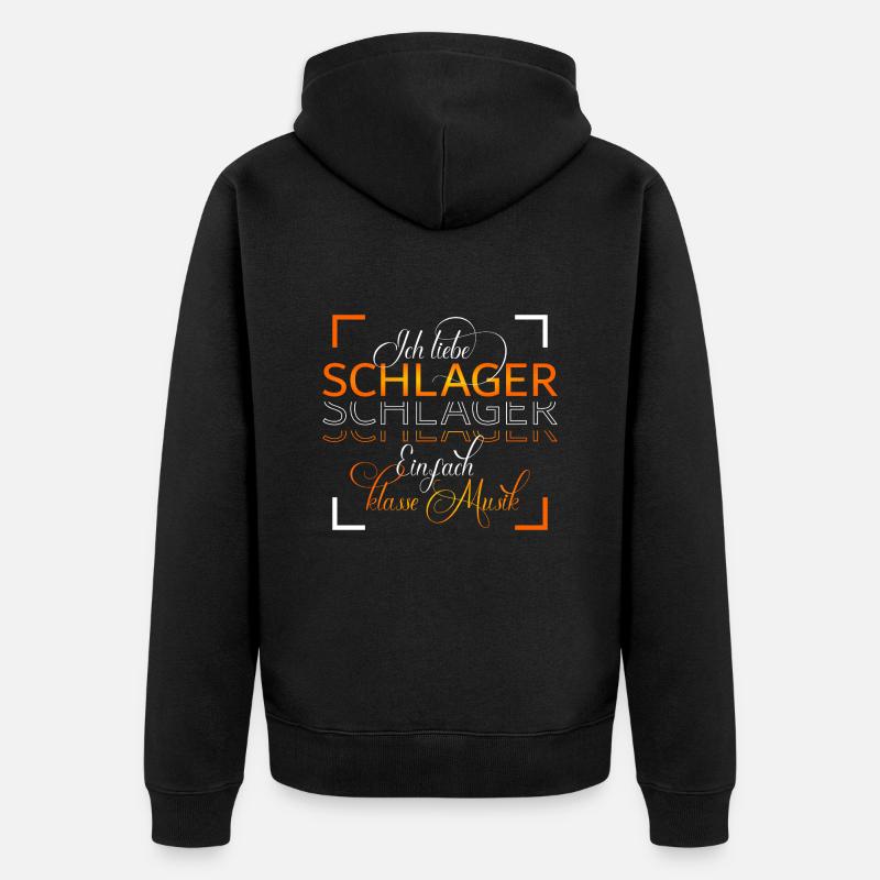 Ich liebe Schlager - Unisex Premium Bio Zip Hoodie - Schwarz
