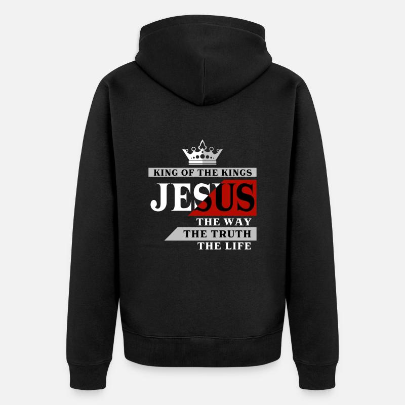 Jésus le roi - Veste à capuche bio Premium Unisexe - noir
