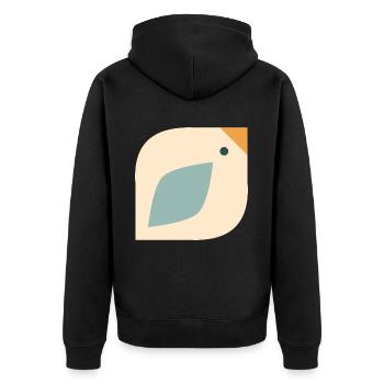 Süßer Vogel - Unisex Premium Bio Zip Hoodie - Schwarz - Hinten - Nico (187cm)