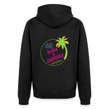 Plage et cocktail - Veste à capuche bio Premium Unisexe - noir - Dos - Nico (187cm)