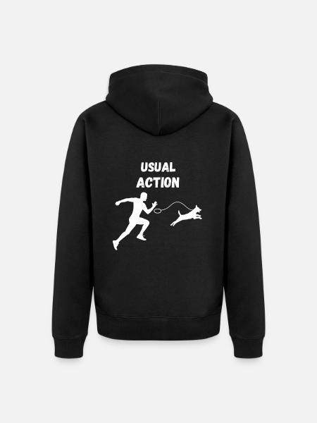Funny dog walking - Unisex Premium Organic Zip Hoodie - black