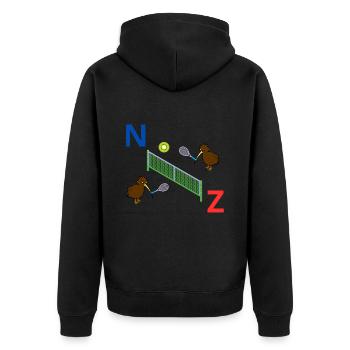 Kiwi de tennis néo-zélandais - Veste à capuche bio Premium Unisexe - noir - Dos - Nico (187cm)