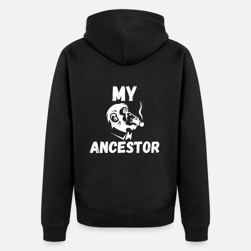 Mon ancêtre singe - Veste à capuche bio Premium Unisexe - noir